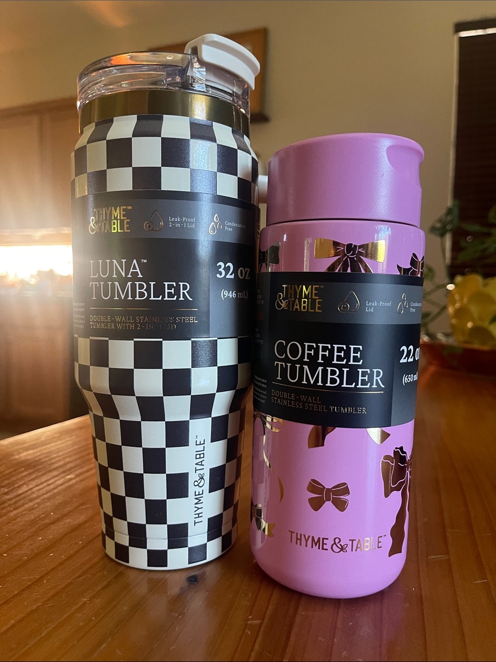 Thyme & Table Luna 32oz and coffee tumbler- 22 oz